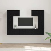 vidaXL Conjunto de móvel de TV 7 pcs Carvalho Preto 180 x 30 x 120 cm