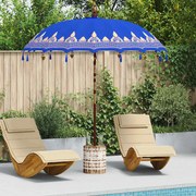 Parasol Balinês Azul 210-220 cm Algodão, madeira sólida