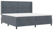 vidaXL Cama Box com cabeceira Cinza Escuro 200 x 200 cm Veludo