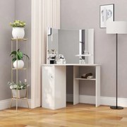 vidaXL Mesa de maquilhagem/toucador de canto branco