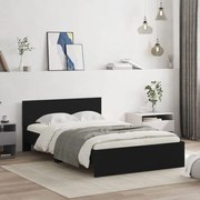 vidaXL Estrutura de cama com cabeceira 120x200 cm preto