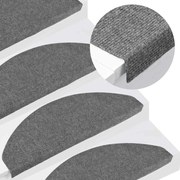 vidaXL Tapetes de escada adesivos 30 pcs 65x22,5x3,5 cm cinzento