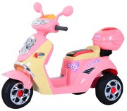 HOMCOM Mota elétrica Infantil Motoelétrica para crianças acima de 3 anos com Bagagem 6V de Bateria 108x51x75cm Rosa | Aosom Portugal