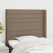 vidaXL Cabeceira cama abas tecido 103x16x118/128 cm cinza-acastanhado