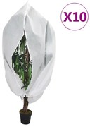 vidaXL Coberturas para plantas com fecho 10 pcs 70 g/m² 1x1,55 m