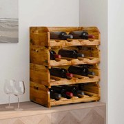 vidaXL Garrafeiras para 16 garrafas 4 pcs madeira de mogno maciça