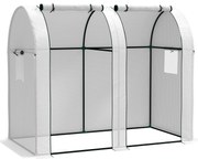 Outsunny Estufa de Jardim 1,8 ㎡ Estufa para Tomates 2 Portas com Zíper Enroláveis 4 Janelas Enroláveis Aço PP 135 g/㎡ Branco | Aosom Portugal