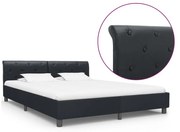 vidaXL Estrutura de cama 180x200 cm couro artificial preto