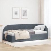 vidaXL Estrutura de Cama de Canto Cinza Escuro 80 cm x 200 cm