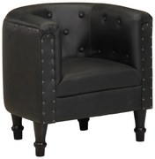 vidaXL Poltrona couro genuíno preto