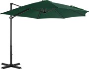 vidaXL Guarda-sol de jardim cantilever com poste alumínio 300 cm verde