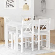vidaXL 5 pcs Conjunto de jantar branco