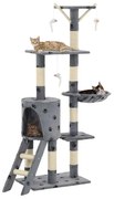 vidaXL Árvore para gatos c/postes arranhadores sisal 138 cm cinzento