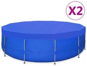 vidaXL Coberturas de piscina redondas 2 pcs PE 540 cm 90 g/m²