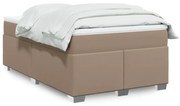 Cama boxspring c/ colchão 120x190cm couro artificial cappuccino