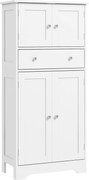 HOMCOM Armário de Cozinha 60x30x128 cm Gaveta e Prateleiras Ajustáveis Branco | Aosom Portugal