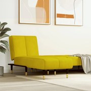 vidaXL Chaise longue veludo amarelo