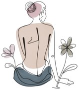 PAINEL DE PAREDE SENHORA C/FLOR CM 80X1,3X90