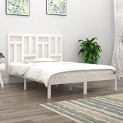 Cama sem colchão 120x200 cm madeira de pinho maciça branco