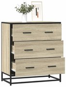 vidaXL Aparador 68x35x76 cm deriv. de madeira/metal carvalho sonoma