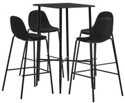 vidaXL 5 pcs conjunto de bar tecido preto
