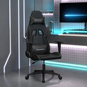 vidaXL Cadeira de gaming couro artificial preto