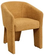 Cadeira De Jantar Estofada Jimena Bouclé Amarelo Mel - Sklum