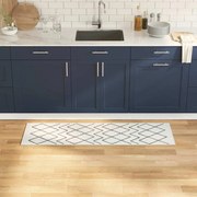 vidaXL Tapete de Cozinha Branco 150 x 45 cm Veludo