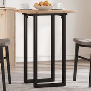 vidaXL Mesa de jantar estrutura em O 50x50x75,5 cm pinho/aço