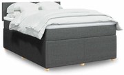 Cama com molas/colchão 140x190 cm tecido cinzento-escuro