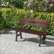 Banco para jardim exterior em madeira de abeto com encosto inclinado Banco para varanda frontal para 2 pessoas 120 x 51 x 78 cm Castanho