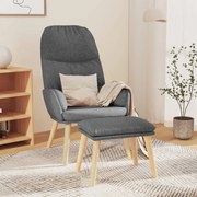vidaXL Cadeira de descanso com banco tecido cinzento-claro