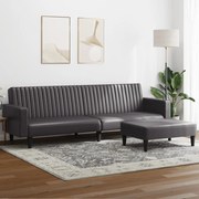 vidaXL 2 pcs conjunto de sofás couro artificial cinzento