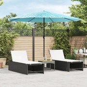 vidaXL Guarda-sol de jardim com poste de aço 324x324x247 cm azul