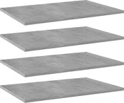 vidaXL Prateleiras para estante 4 pcs derivados de madeira cinza