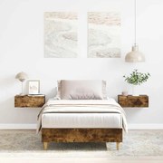 vidaXL Estrutura cama s/ colchão 90x200 cm carvalho fumado