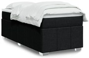 vidaXL Cama com molas/colchão 90x200 cm tecido preto