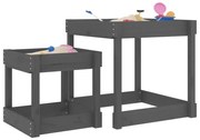 vidaXL Mesas de areia 2 pcs madeira de pinho maciça cinzento