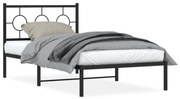 vidaXL Estrutura de cama com cabeceira 100x200 cm metal preto