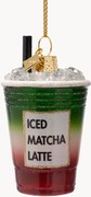 Ornamento de Natal artesanal Strawberry Iced Matcha