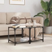 vidaXL Mesas de centro c/ topo em vidro preto 2 pcs 40x40x40 cm aço