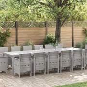 vidaXL Conjunto de Jantar para Jardim 15 pcs Cinzento-claro