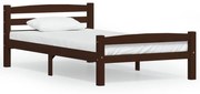 Estrutura de cama 100x200 cm pinho maciço castanho-escuro