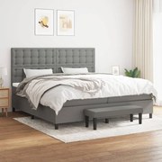 vidaXL Cama com molas/colchão 200x200 cm tecido cinzento-escuro