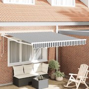 vidaXL Toldo retrátil 3x2,5 m tecido e alumínio antracite e branco