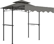 Outsunny Pavilhão de Churrasco 242x149x248 cm Resistente à Água Retardador de Chama Pavilhão de Jardim com Telhado Duplo Cinza | Aosom Portugal