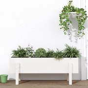 vidaXL Canteiro elevado de jardim 101x30x38 cm pinho maciço branco