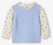 Camisola 2 em 1, para bebé azul-céu