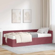 vidaXL Estrutura de Cama de Canto com Colchão 2 pcs Vermelho tecido