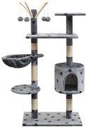 vidaXL Árvore para gatos c/ postes arranhadores sisal 125 cm cinzento